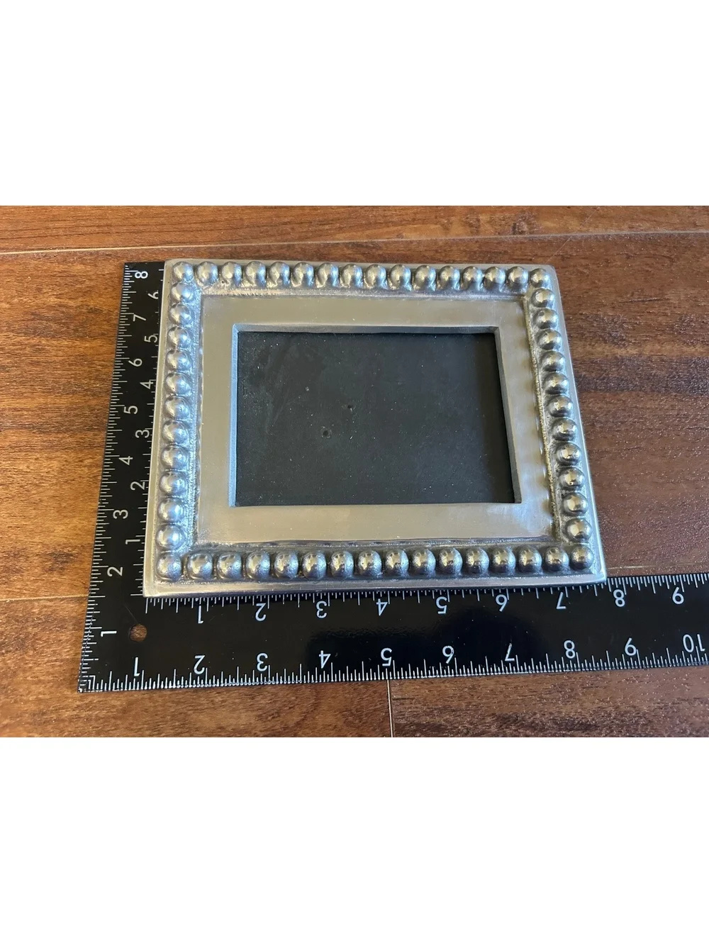 Vintage Silver Beaded Tabletop Picture Frame